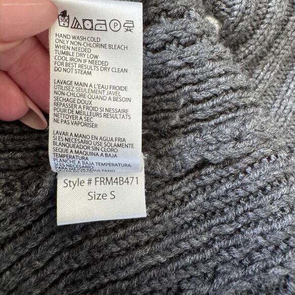 BCBGMAXAZRIA Gray Striped Tie-Waist Shawl Collar Cardigan Sweater- Small - Picture 8 of 8